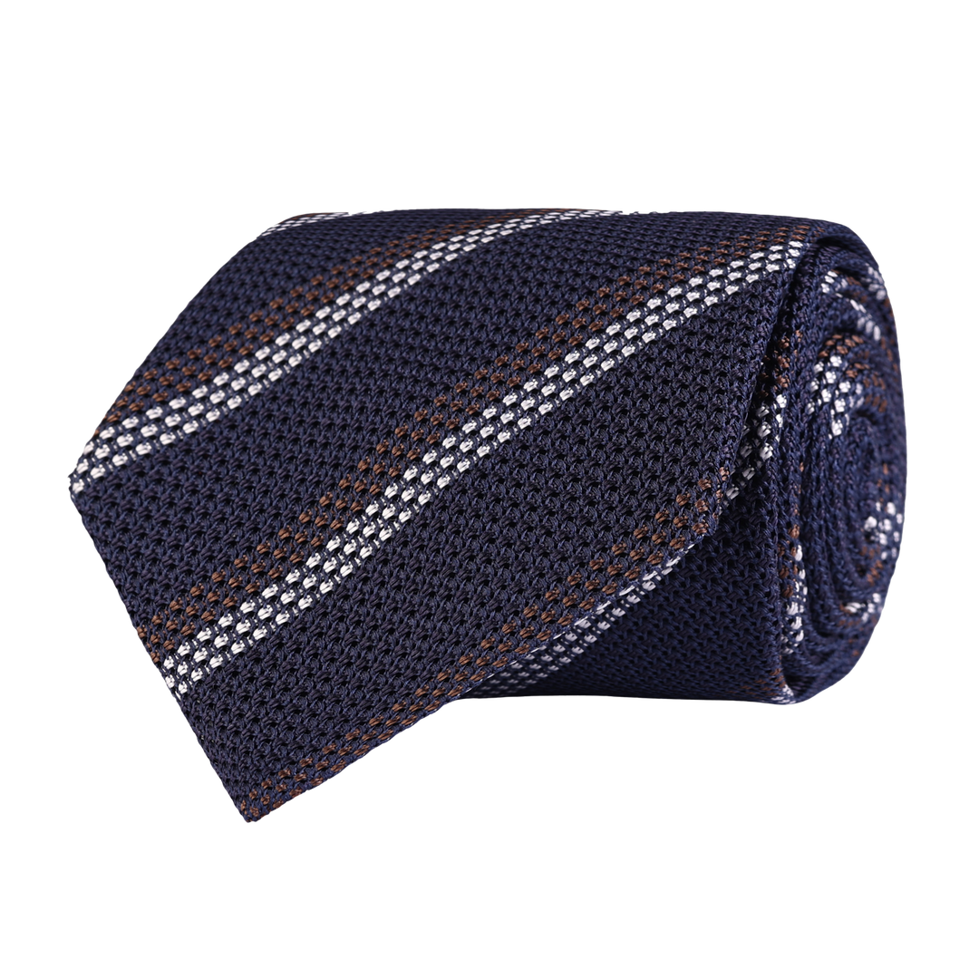 Classic Stripe Tie Brown Blue