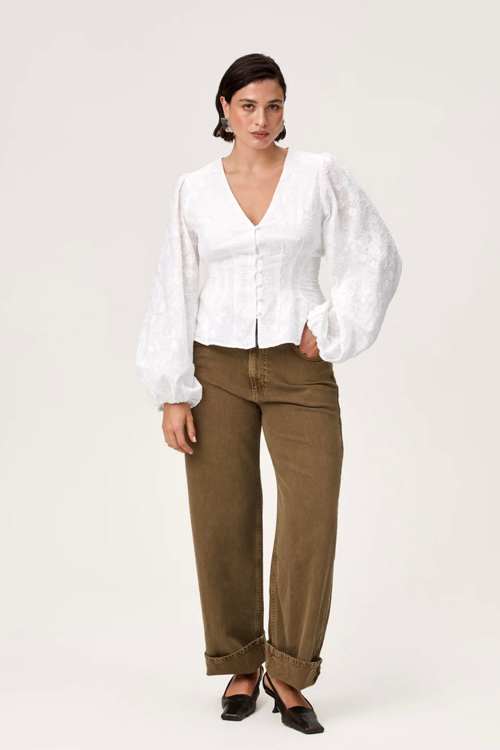 Palena Blouse White Embroidery