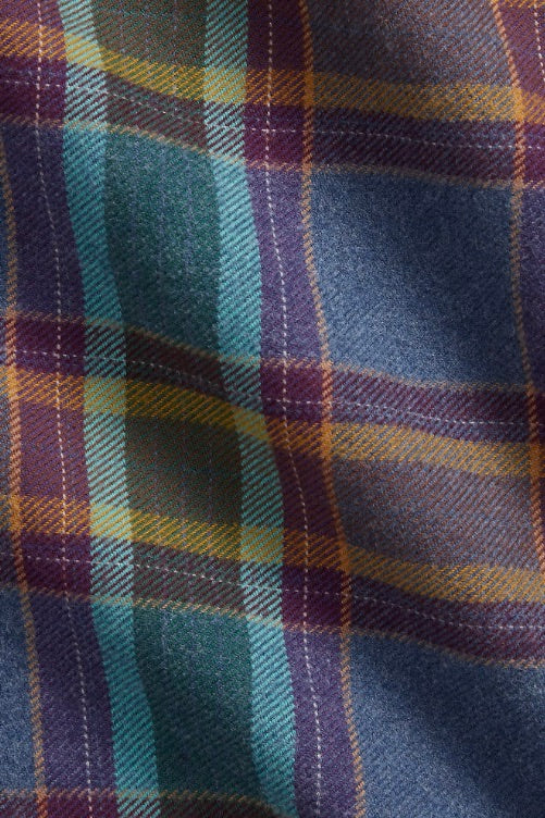 Custom Fit Plaid Flannel Shirt Blue Purple Heather