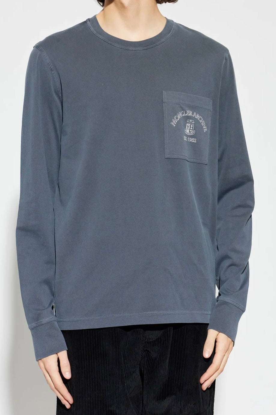 Moncler Logo Printed Long-Sleeve T-Shirt Pastel Blue