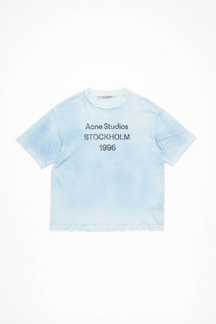 Logo T-Shirt Dusty Blue Stockholm 1996 Short Sleeve