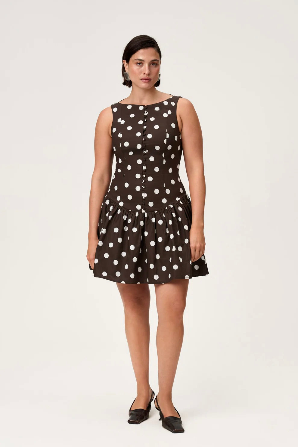 Sevilla Mini Dress Small Brown Dot