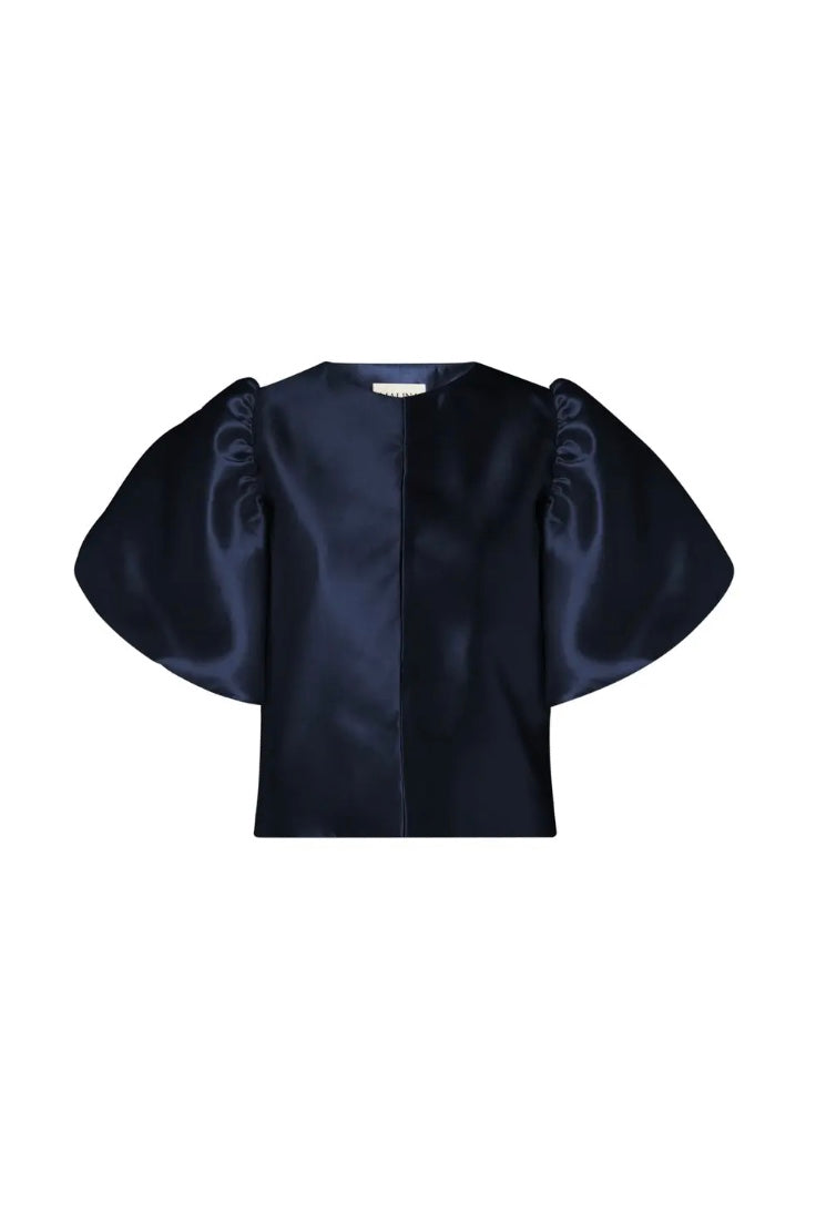 Cleo Pouf Sleeve Blouse Dark Blue