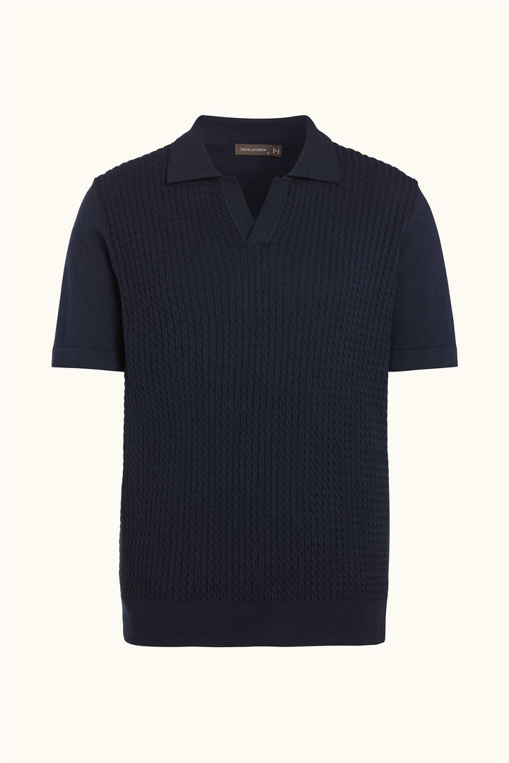OSCAR JACOBSON Alf Short Sleeve Poloshirt Night BLue - Dale