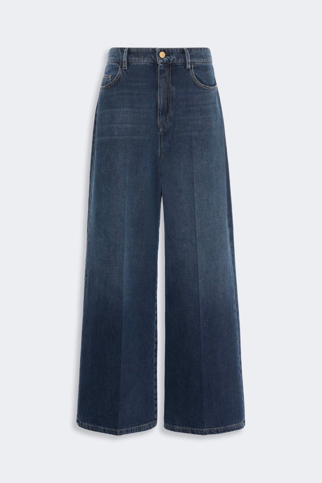 Wide Cotton Denim Jeans Midnight Blue