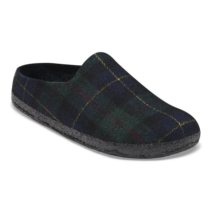 Amsterdam Wrapped Dip Wool Felt Green Navy Plaid