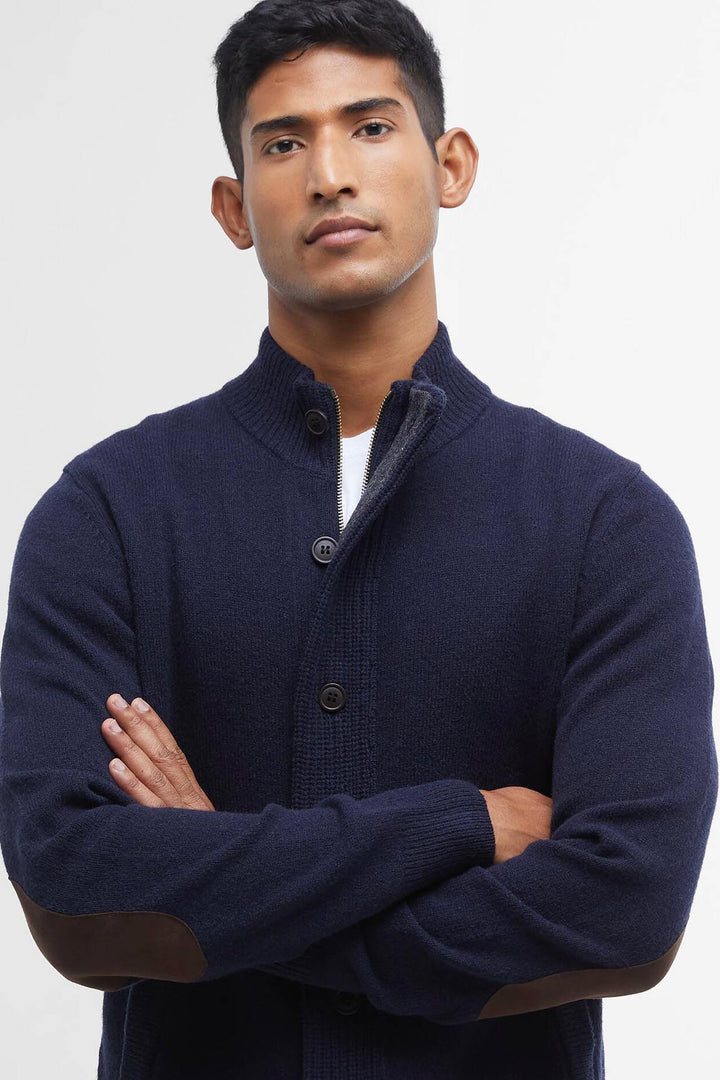 Essential Elbow Patch Jumper Navy