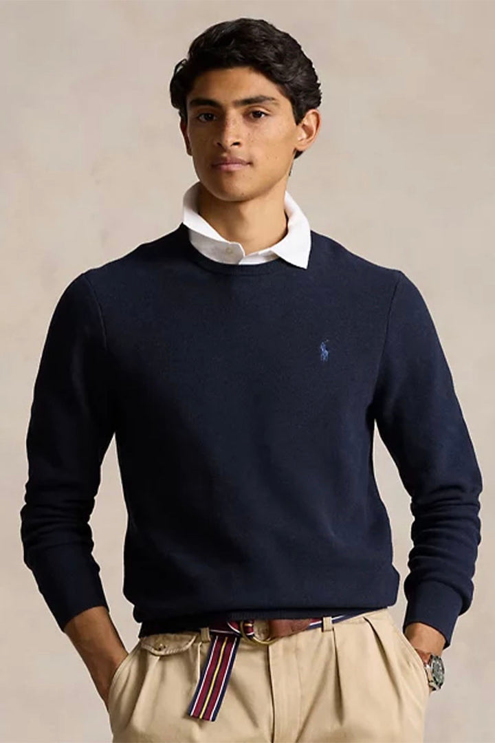 Cotton-Cashmere Crewneck Jumper Hunter Navy