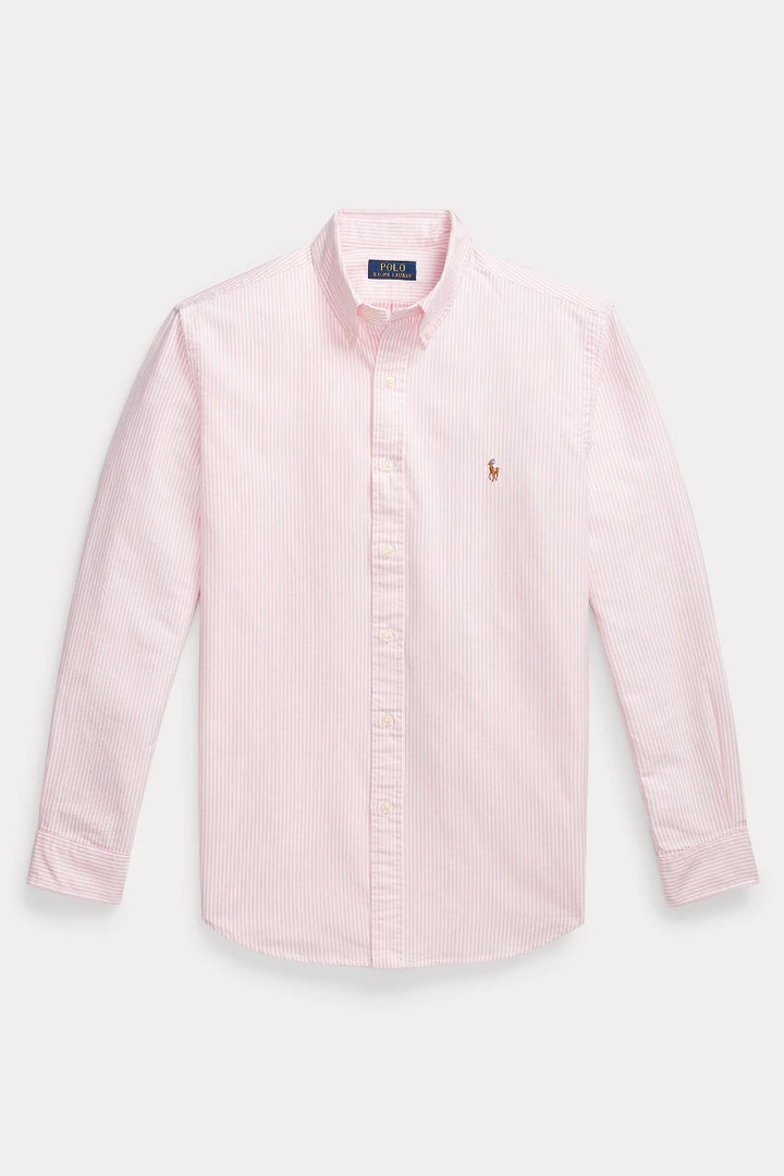 POLO RALPH LAUREN Custom Fit Oxford Shirt New Rose/White Stripe - Dale