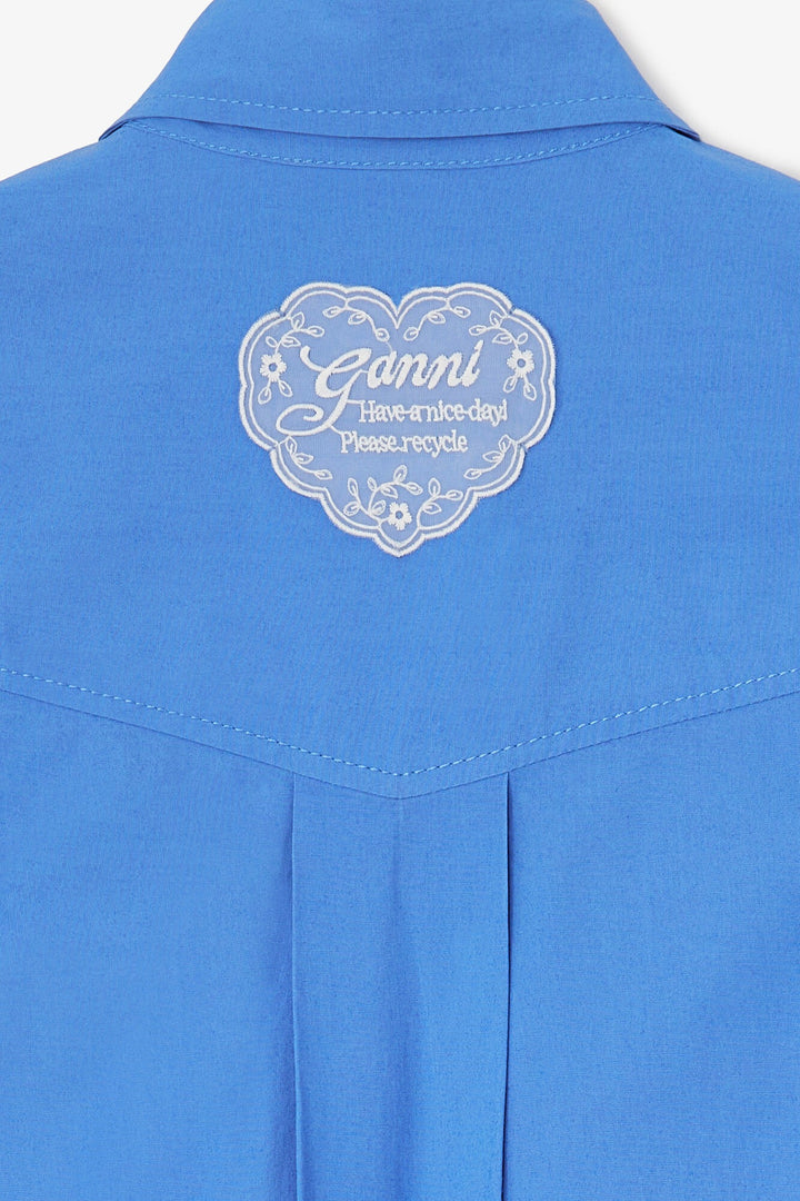 Stretch Cotton Cropped Bowling Shirt Marina
