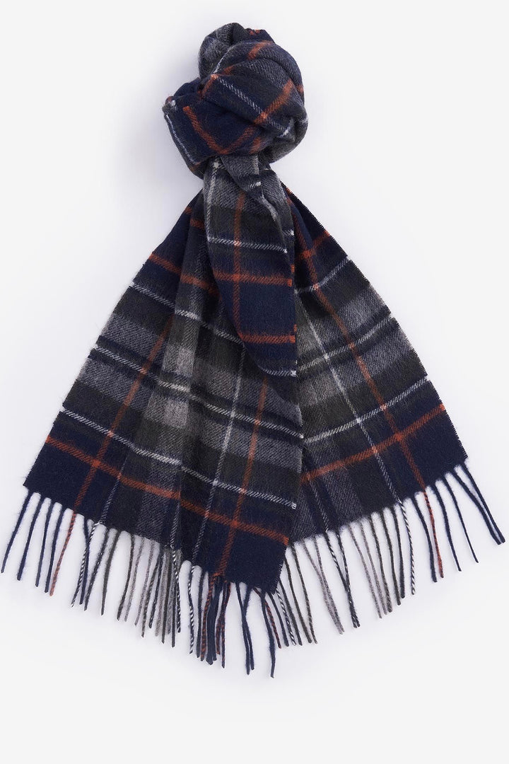 New Check Tartan Scarf Navy/Dark Ginger