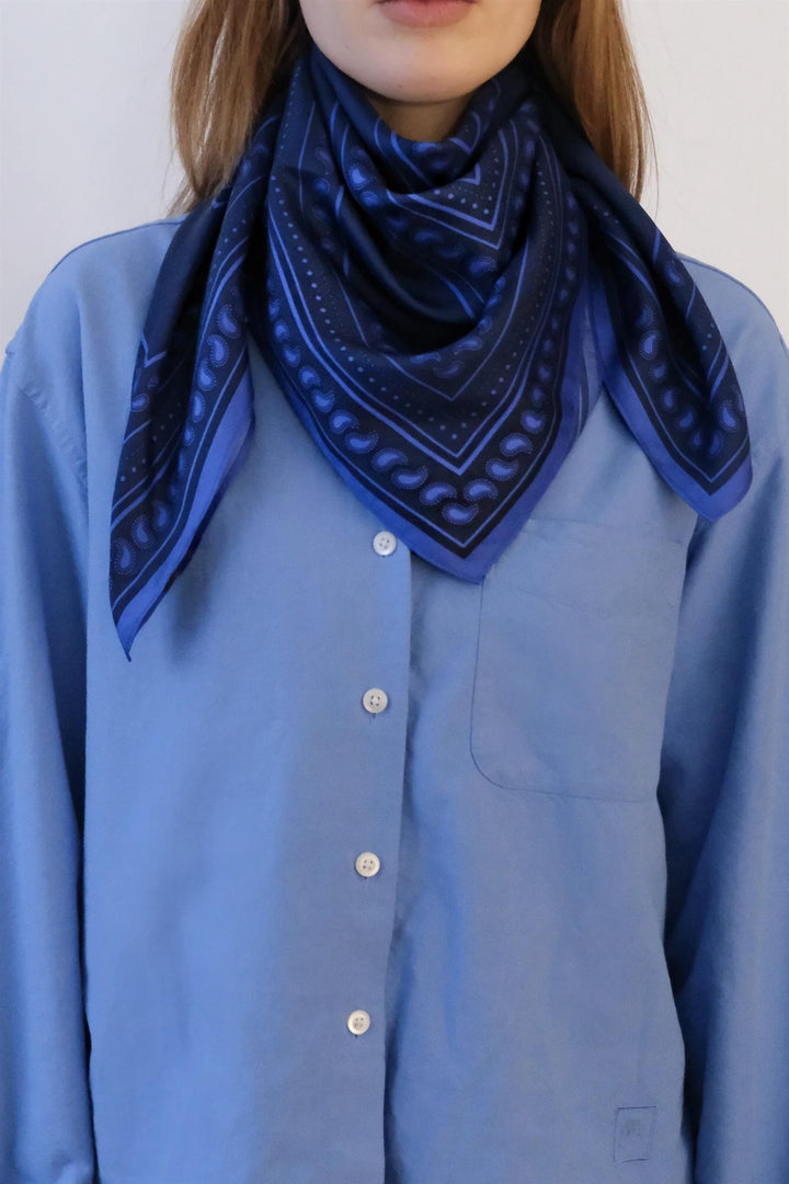 LE SCARF Paisley Scarf Royal Blue 80X80 - Dale