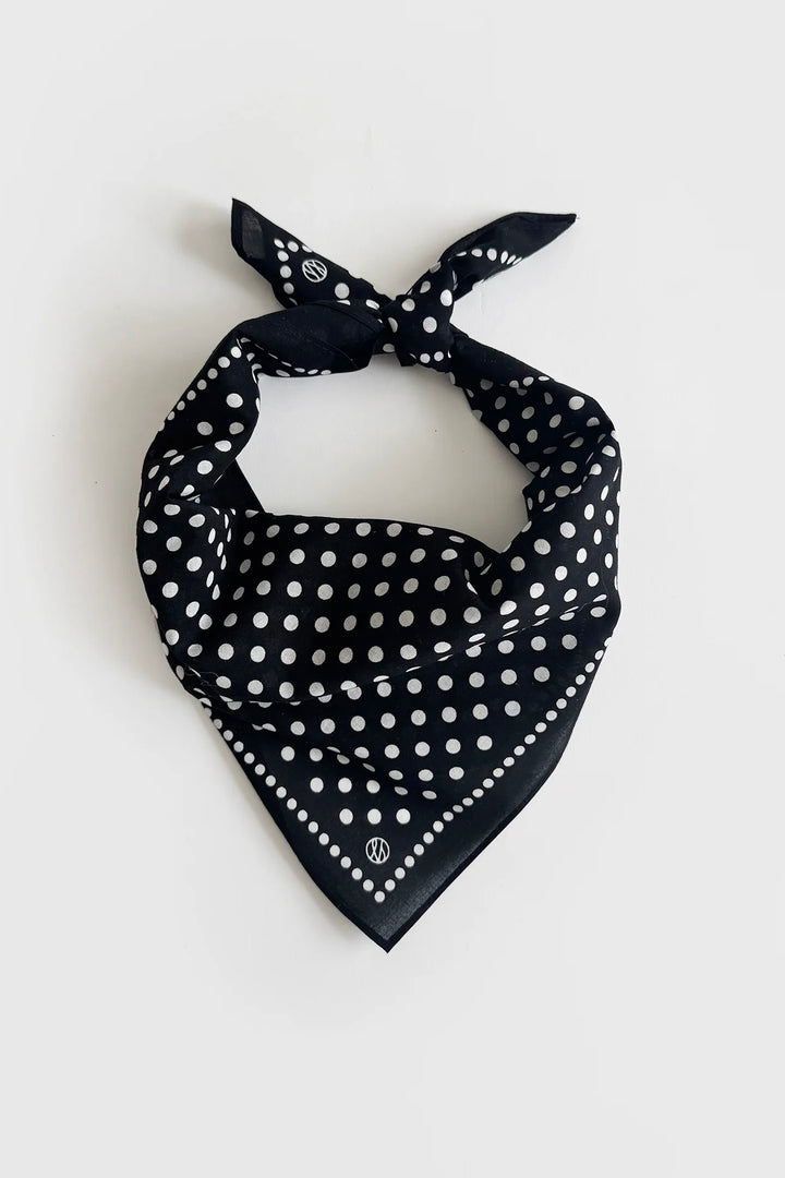 LE SCARF Cotton Polkadot Scarf Black 55x55 - Dale