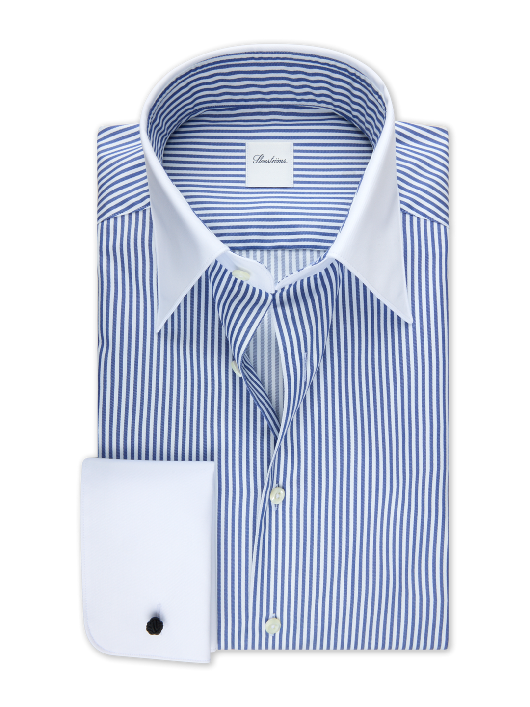 Slimline, C20 white collar & DR cuff Blue Stripe