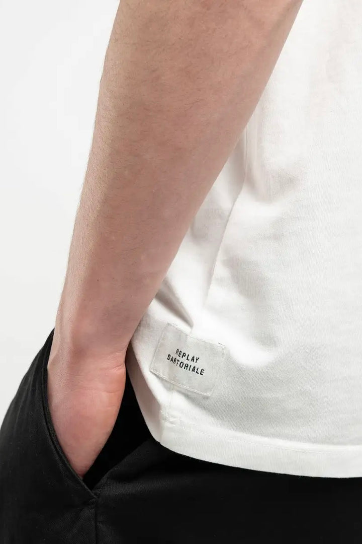 Sartoriale Crew-Neck Jersey Tshirt  Chalk