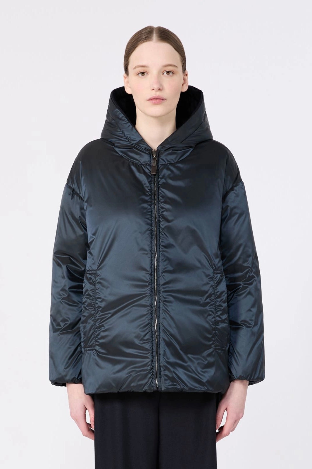 Reversible Cashmere Puffer Jacket Midnight Blue