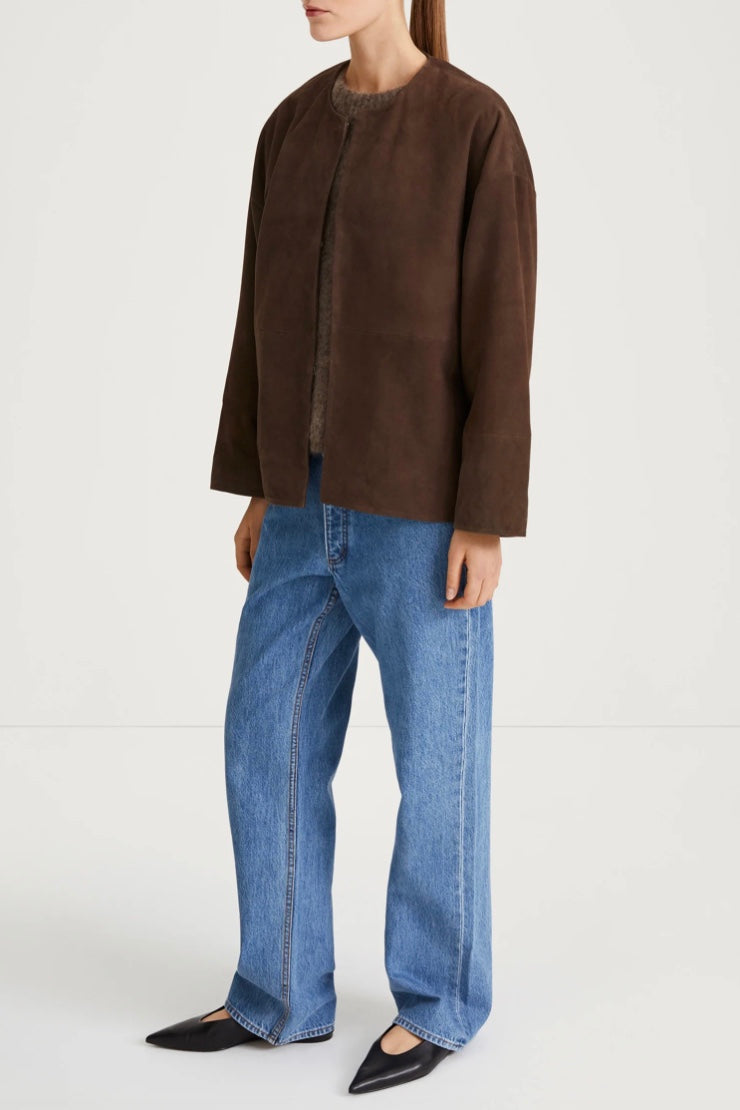 Vana Suede Jacket Pebble Brown
