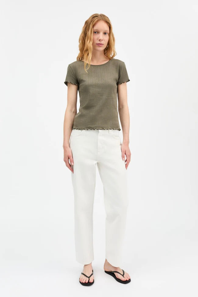 Edie Cap Sleeve Tee Olive