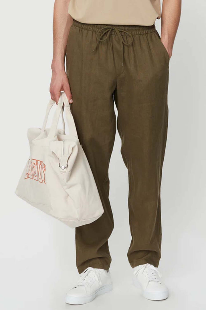 Patrick Linen Pants Olive Night