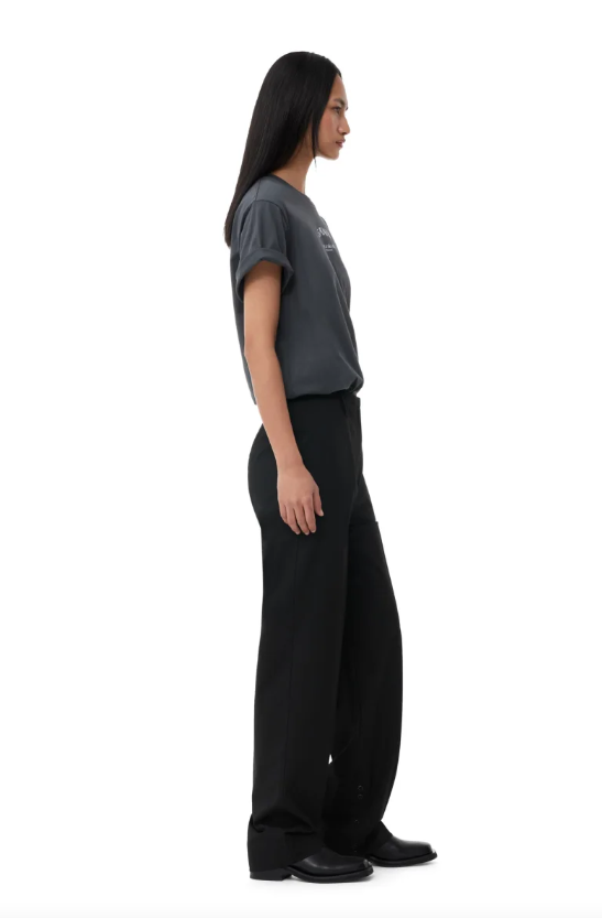 Drapey Melange Slim Mid-high Waisted pants