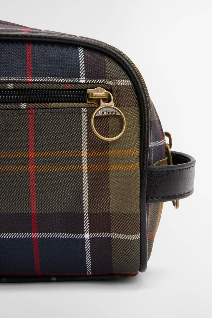 Barbour Tartan Washbag Olive