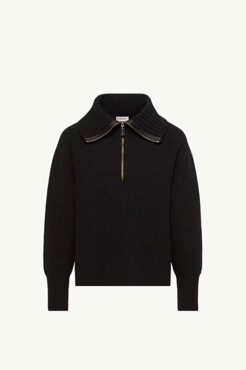 Wool & Cashmere Zip-Up Jumper Black