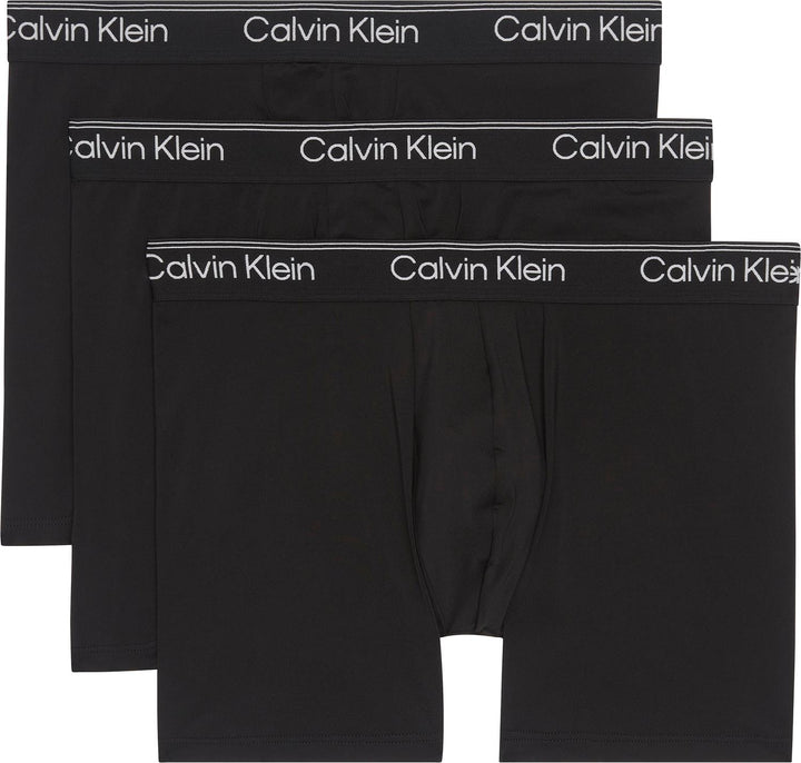 MICROFIBER BOXER BRIEF 3PK BLACK W. WHITE LOGO