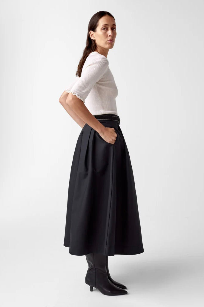 Anna Cotton Skirt Black