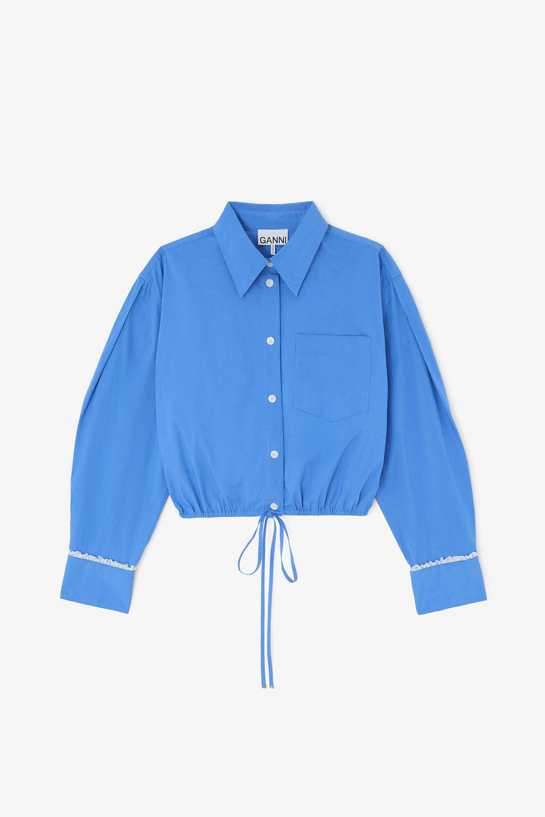 Stretch Cotton Cropped Bowling Shirt Marina