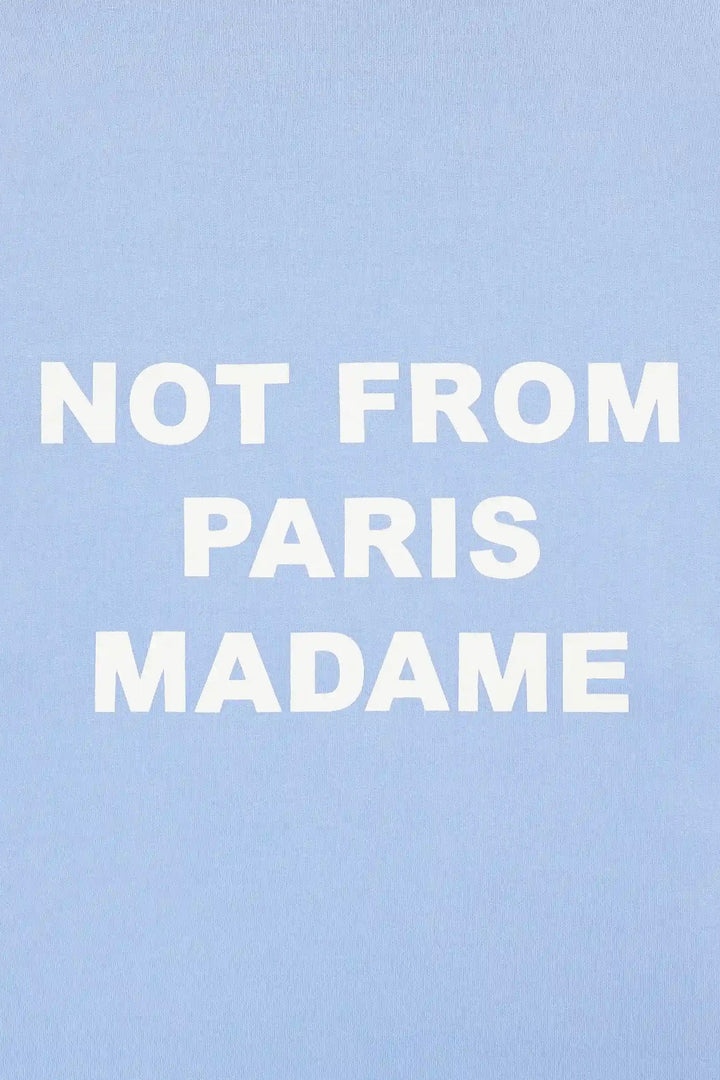 Washed Long Sleeve Slogan T-shirt Blue