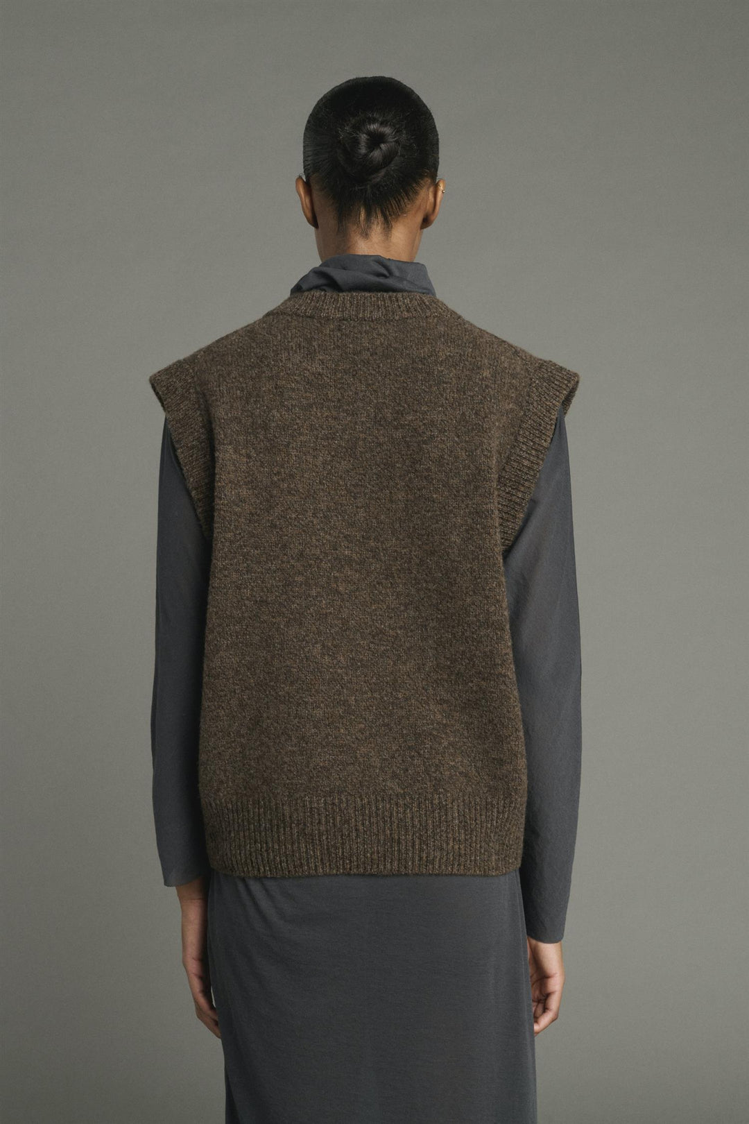 Karl Merino Pullover Vest Marron Chine