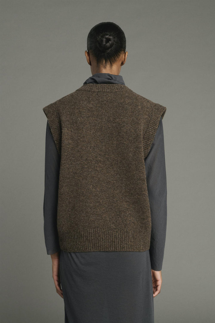 Karl Merino Pullover Vest Marron Chine