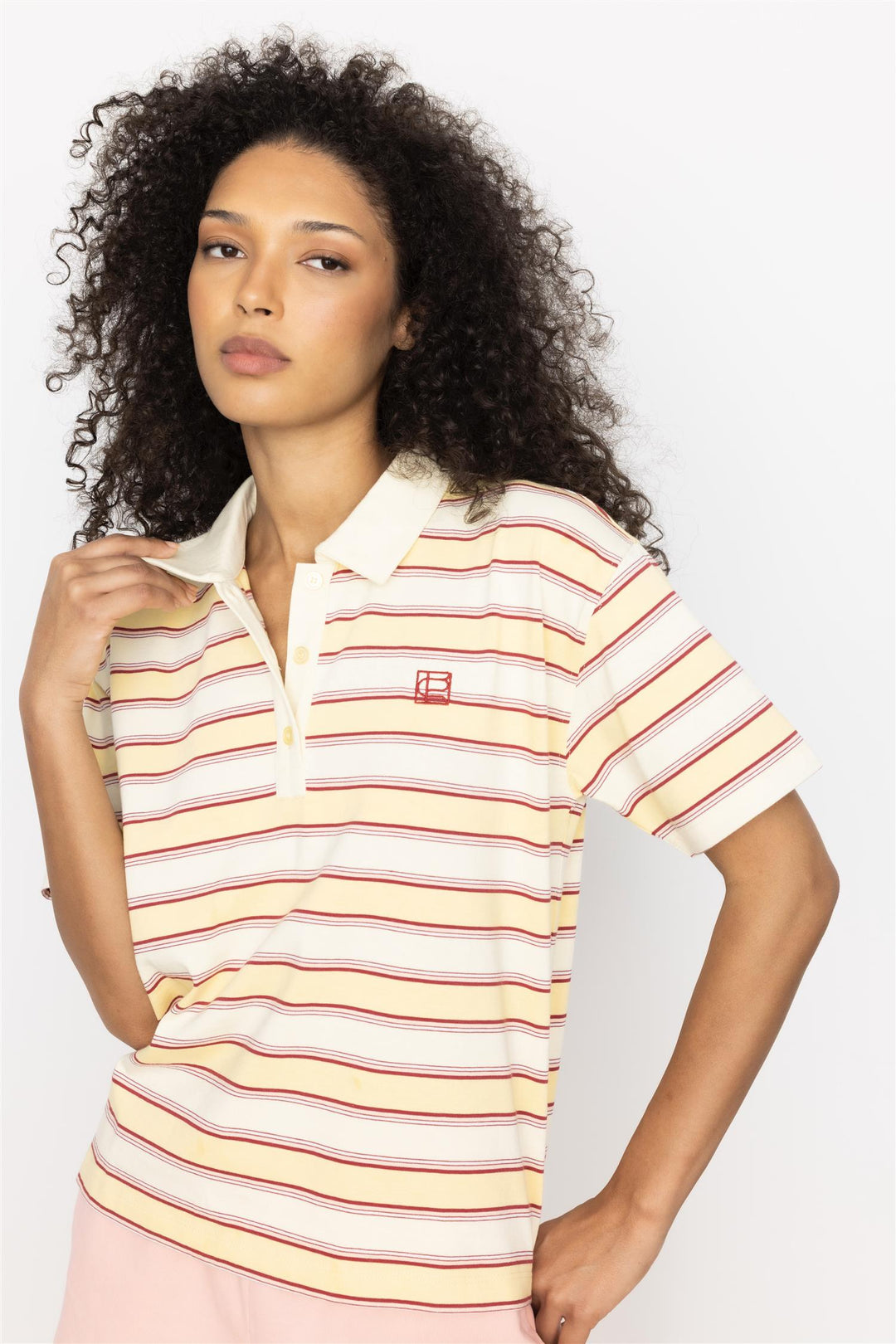 Evelyn Polo Tee Sunny Stripe