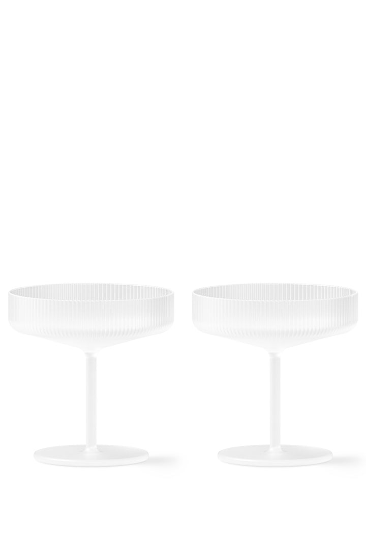 Ripple Champagne Saucer Frosted - Set of 2