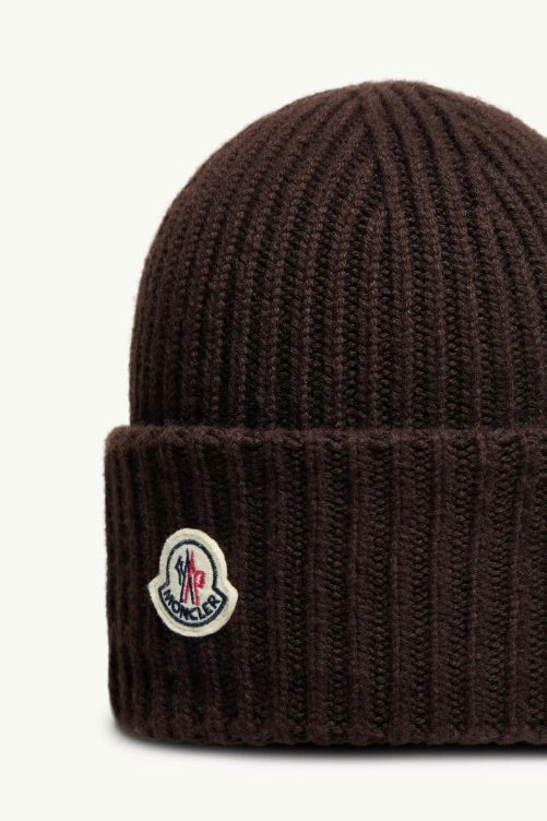 Wool and Cashmere Beanie Dark Brown