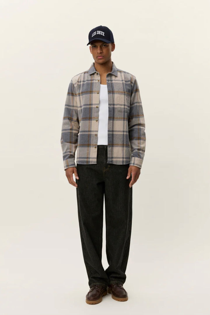 Jeremy Check Flannel Shirt Grey Melange