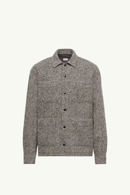 Melange Wool Blend Shirt Grey
