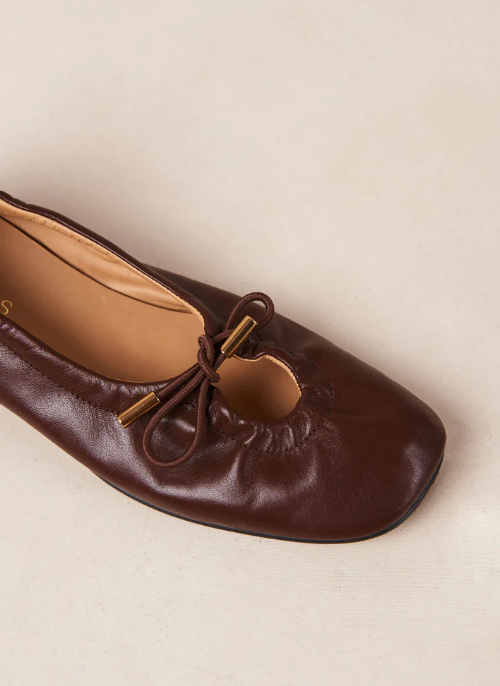 ALOHAS - Rosalind Brown Leather Ballet Flats - Dale