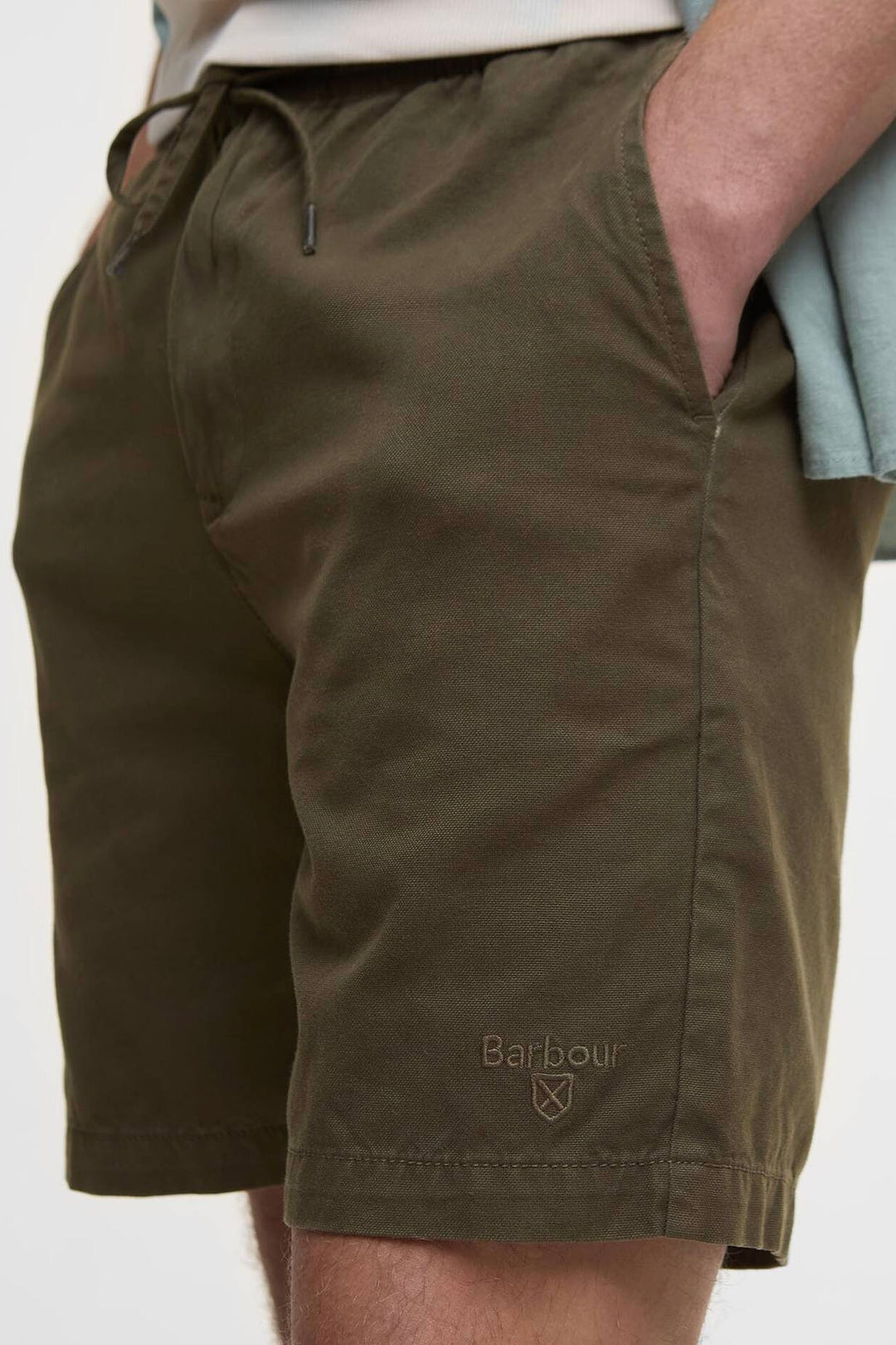 Washed Oxford Relaxed Shorts Uniform Green