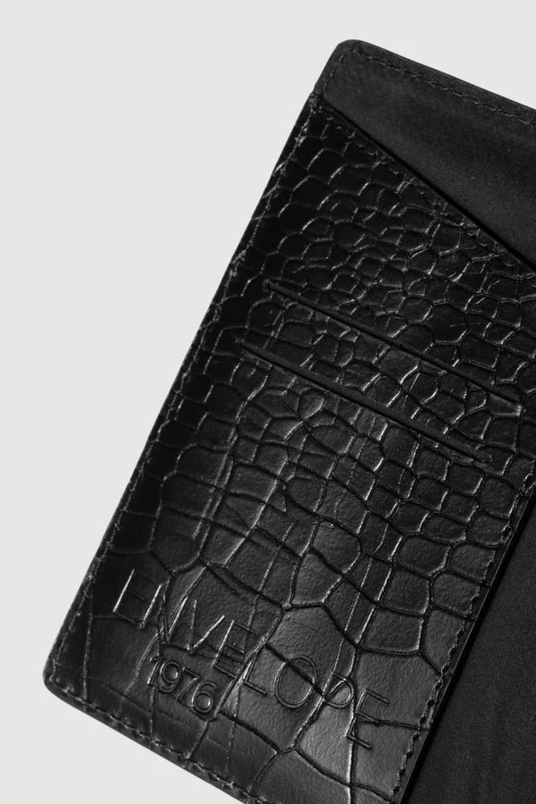 Passport Holder Black Croco
