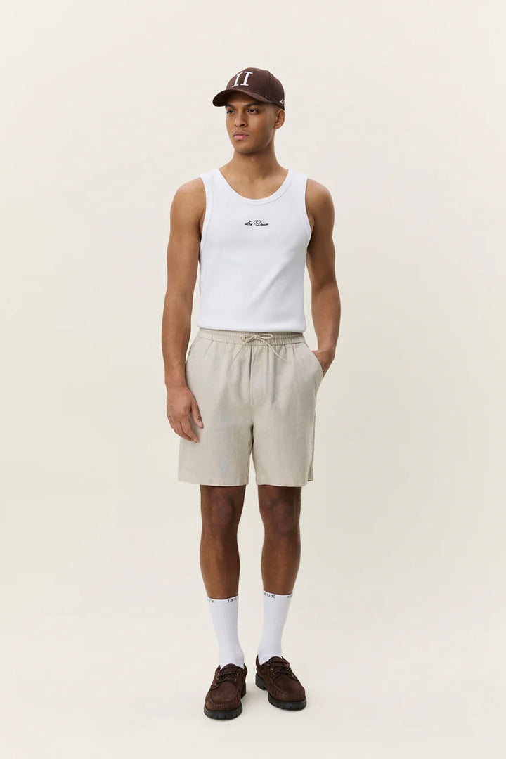 Drawstring Linen Shorts Light Sand
