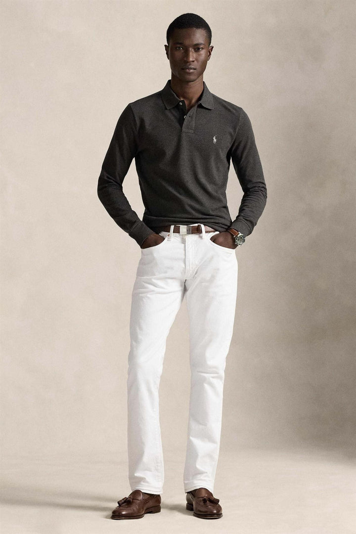 Custom Slim Fit Long Sleeve Knit Dark Charcoal Heather