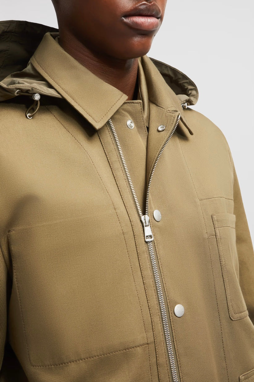 Guerledan Hooded Shirt Jacket Olive Green