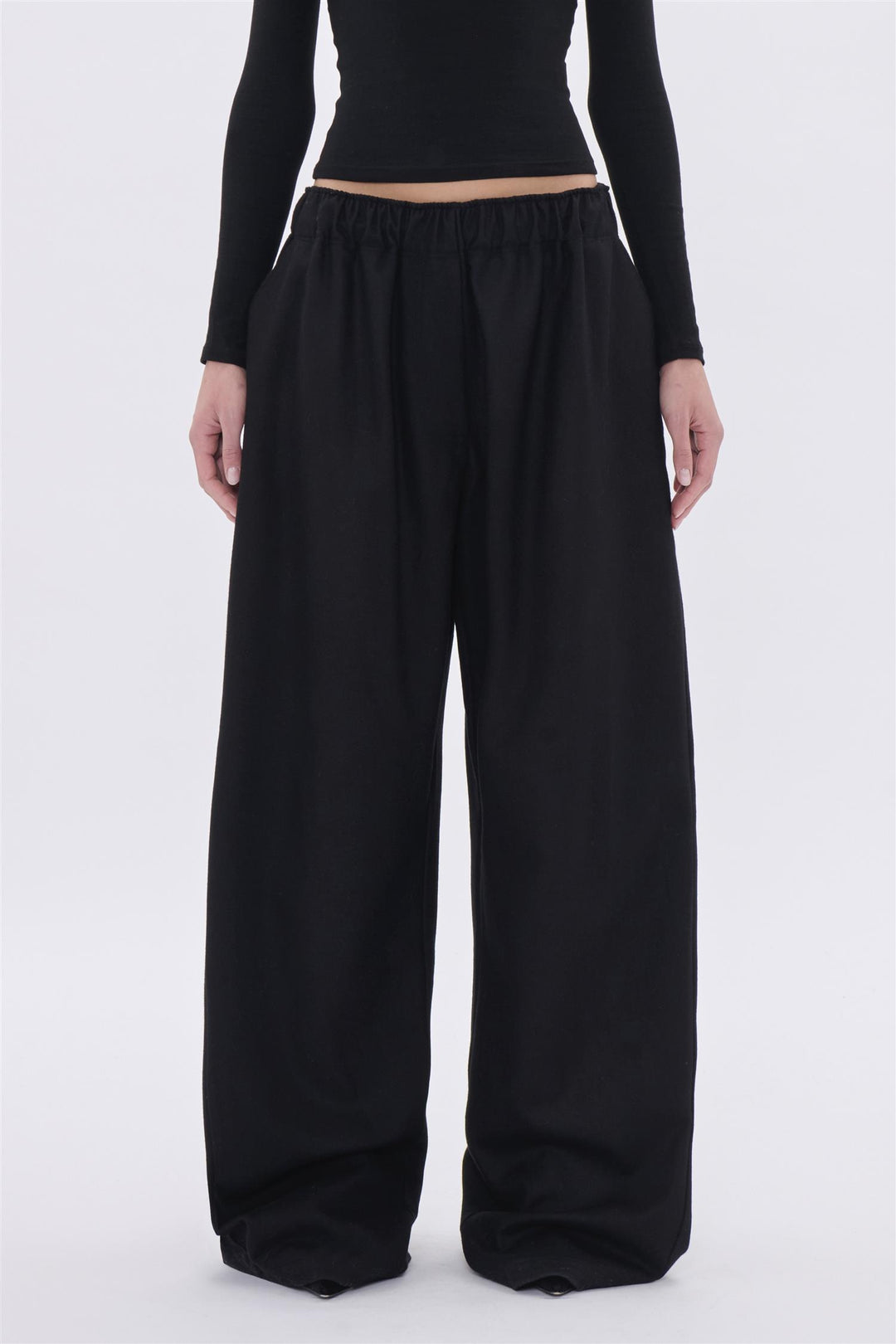 Dora Flannel Wool Trousers Black