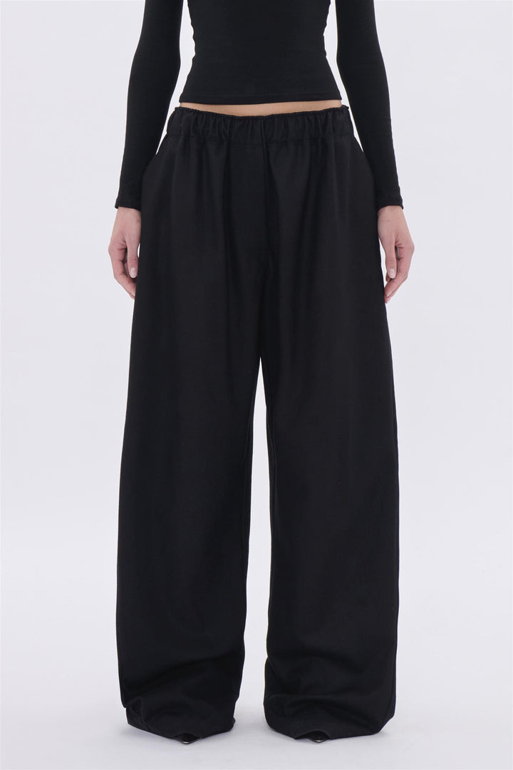 Dora Flannel Wool Trousers Black