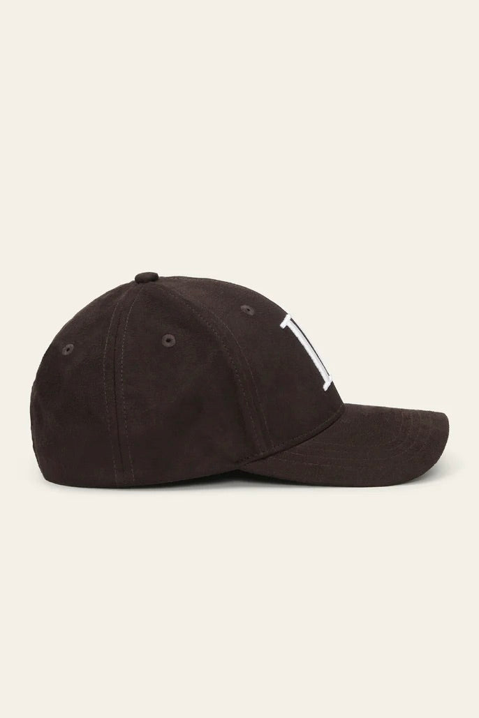 LES DEUX Encore Suede Baseball Cap Turkish Coffee Brown - Dale