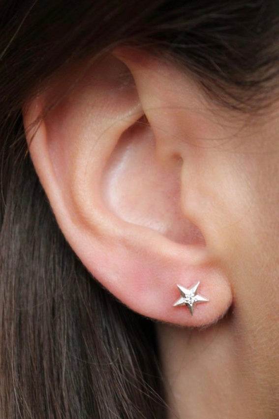 Star Ear-Stud Sterling Silver