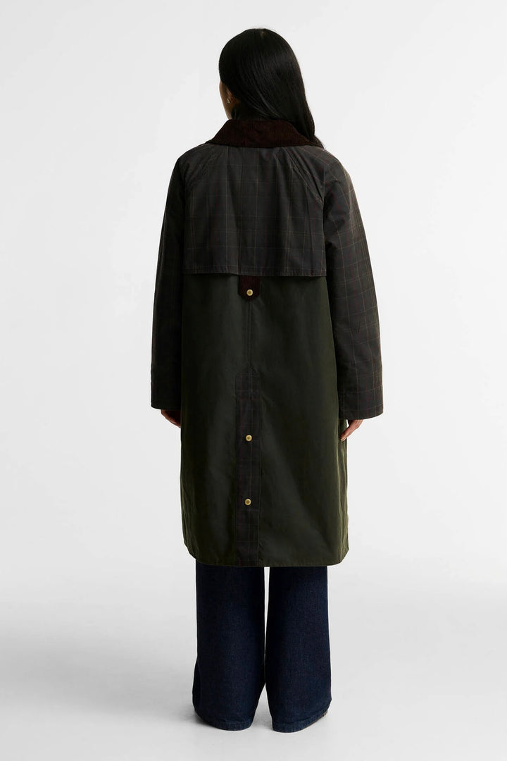 Barbour Check Kirklees Wax Jacket Olive