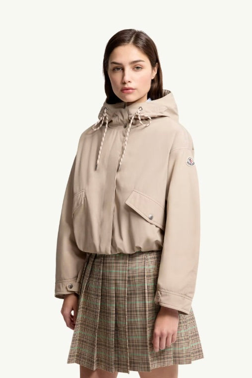 MONCLER Eucalyptus Hooded Short Down Jacket Stone - Dale