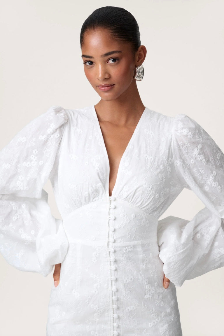 ADOORE Florence Dress White Embroidery - Dale
